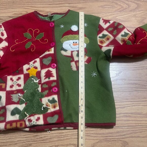 Vintage Fleece Christmas Sweater Medium - Picture 8 of 12